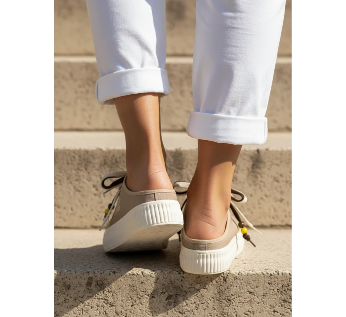 Sneakersy damskie na z  beżowe model 22022511 - FashionStreet