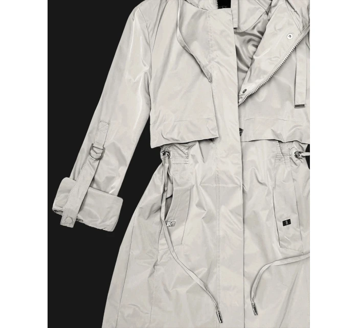 Klasyczna kurtka damska na podszewce Goodlookin jasny beżowy (B2006-46)