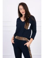 Sada s leopardím potiskem v námořnické modři Sada s leopardím potiskem v námořnické modři