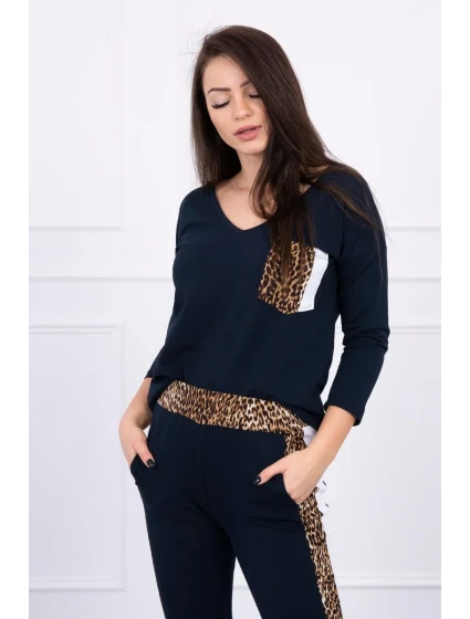 Sada s leopardím potiskem v námořnické modři Sada s leopardím potiskem v námořnické modři