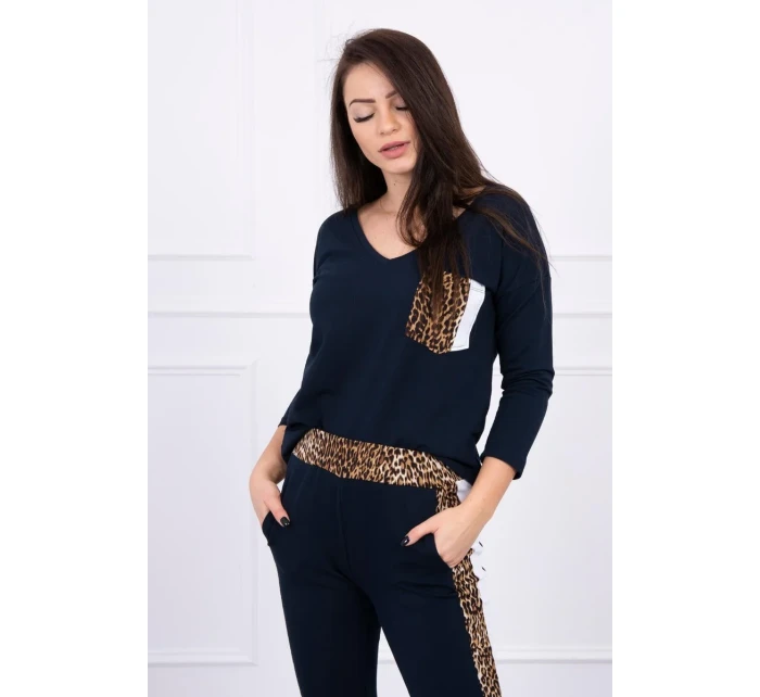 Sada s leopardím potiskem v námořnické modři Sada s leopardím potiskem v námořnické modři