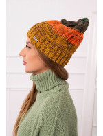 Fleecová čepice Dolores K303 hořčicová+oranžová+zelená