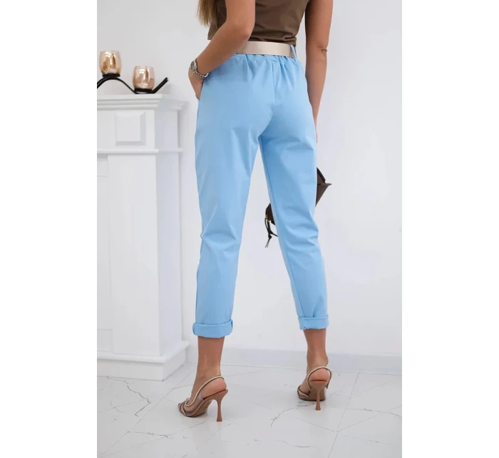 Kalhoty Puntor s páskem modrý Kalhoty Puntor s páskem modrý