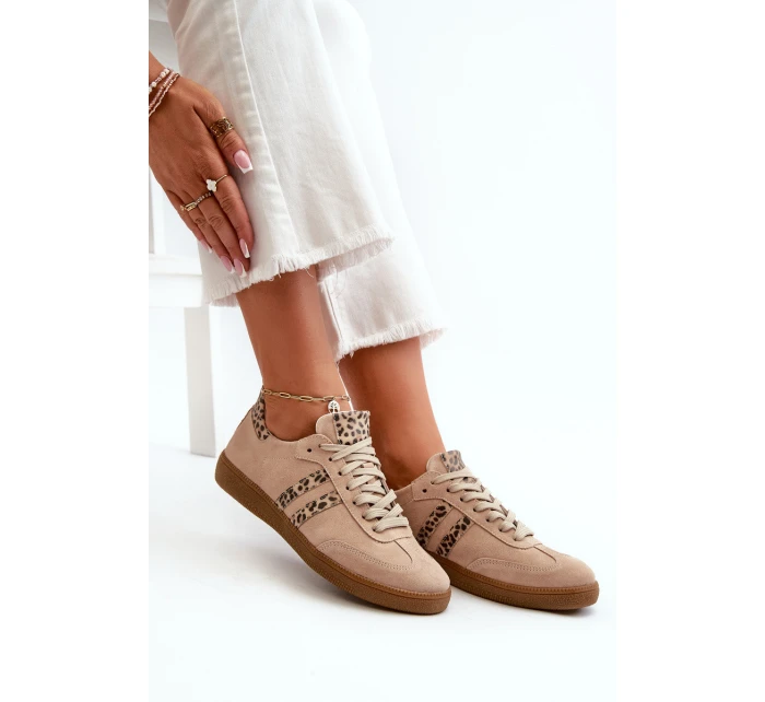 Zazoo N1068 Semišové Nízké Dámské Tenisky Beige