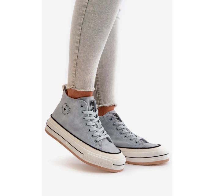 Zateplené Dámské Tenisky Na Platformě Eko Kůže Big Star model 21669567 Modré - Big Star Shoes Zateplené Dámské Tenisky Na Platformě Eko Kůže Big Star model 21669567 Modré - Big Star Shoes