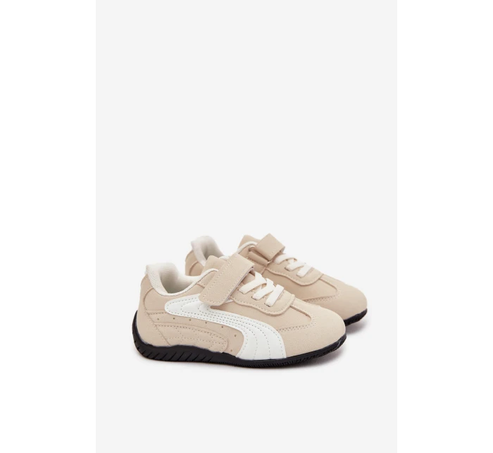 Dětské sportovní boty s přezkou béžové model 21731729 - Boto Dětské sportovní boty s přezkou béžové model 21731729 - Boto