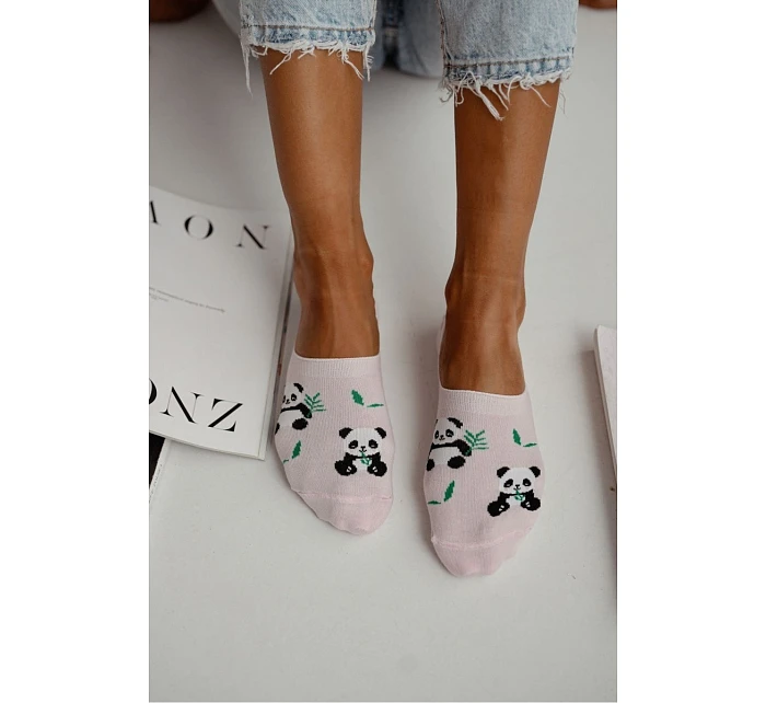 Dámské micro ponožky Panda Růžové