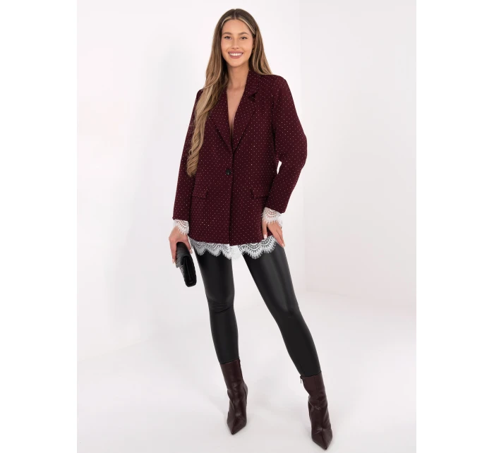 Marynarka IT MA bordowy model 21801849 - FPrice Marynarka IT MA bordowy model 21801849 - FPrice