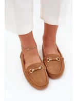 Dámské perforované mokasíny s ozdobou Kaydance – camel