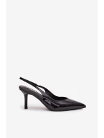 Lakované dámské lodičky na jehlovém podpatku – černé Phelia Lakované dámské lodičky na jehlovém podpatku – černé Phelia
