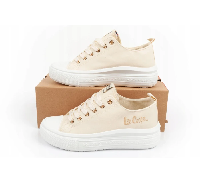 Dámské sportovní boty LCW-24-44-2464L Světle béžová s bílou - Lee Cooper