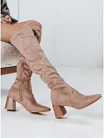 Dámské kozačky 5759 ZY1244 béžové - FashionStreet