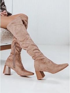 Dámské kozačky 5759 ZY1244 béžové - FashionStreet