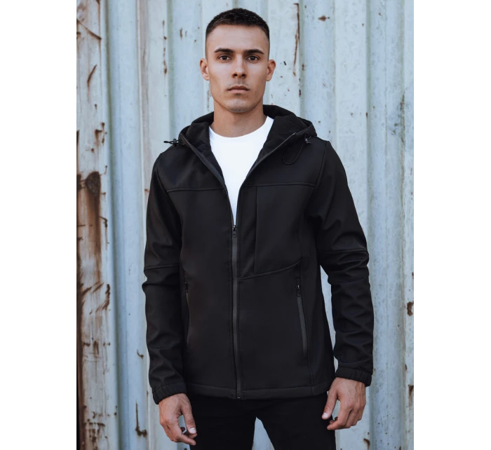 Pánská přechodná softshellová bunda s kapucí černá model 21980013 - Dstreet Pánská přechodná softshellová bunda s kapucí černá model 21980013 - Dstreet