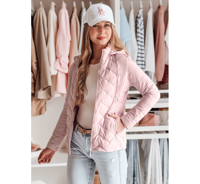Dámská přechodná prošívaná bunda ZIPZAB světle růžová FashionStreet TY4866