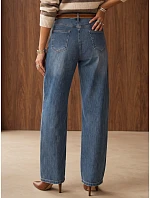 Jeansy damskie wide leg z paskiem i wysokim stanem niebieskie model 22544865 - FashionStreet Jeansy damskie wide leg z paskiem i wysokim stanem niebieskie model 22544865 - FashionStreet