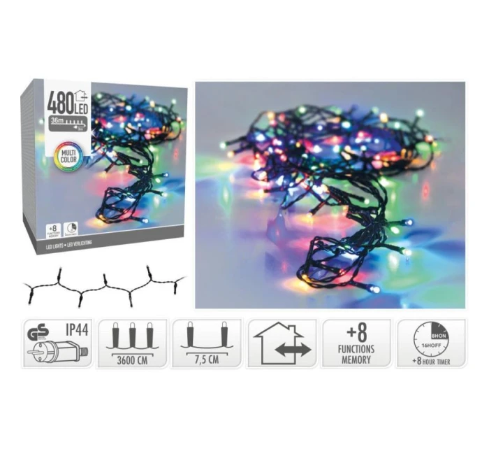 VÁNOČNÍ STROM SVĚTLA SVĚTELNÝ ŘETĚZ 480 VEDL ČASOVAČ VÍCEBAREVNÝ VÁNOČNÍ STROM SVĚTLA SVĚTELNÝ ŘETĚZ 480 VEDL ČASOVAČ VÍCEBAREVNÝ