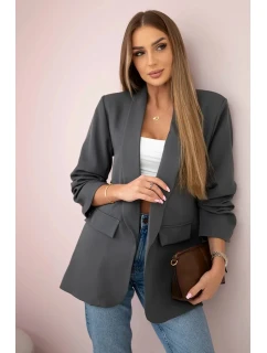 Sako s klopami elegantní Grafit