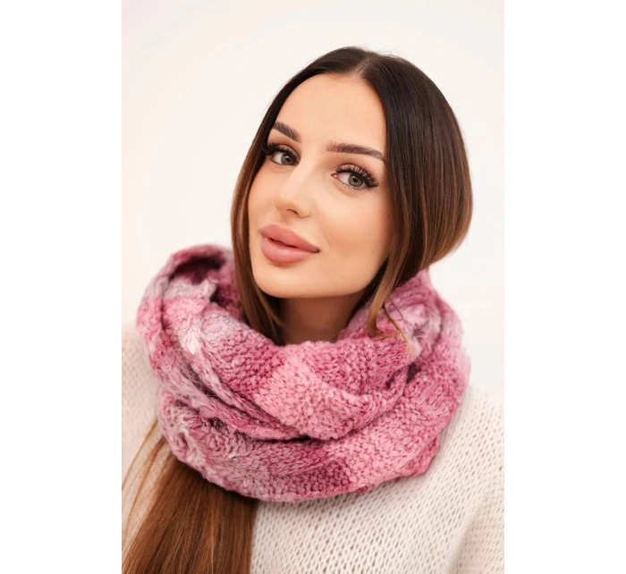 Komin dámský vlněný melírovaný měkký šátek na zimu KN20 tmavě růžový Komin dámský vlněný melírovaný měkký šátek na zimu KN20 tmavě růžový