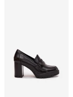 Dámské polobotky na podpatku z ekokůže Černé model 21710758 - Boto Dámské polobotky na podpatku z ekokůže Černé model 21710758 - Boto