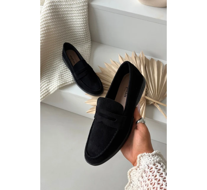 Dámské mokasiny z eko semiše černé Renelia Dámské mokasiny z eko semiše černé Renelia