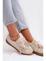 Dámské tenisky s třásněmi Béžové model 21937712 - Boto