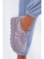 Semišové tenisky na platformě model 22095146 fialové - Goe