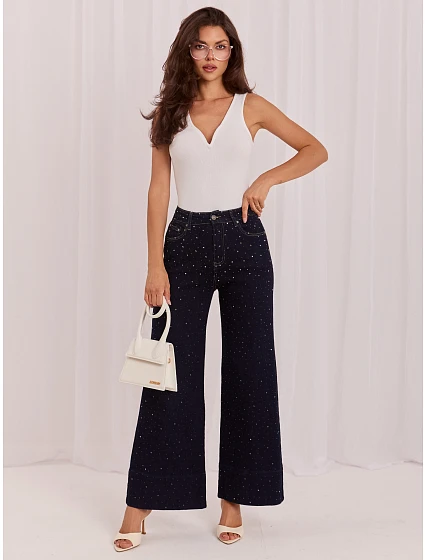 Spodnie jeans IR SP granatowy model 22272222 - FPrice Spodnie jeans IR SP granatowy model 22272222 - FPrice