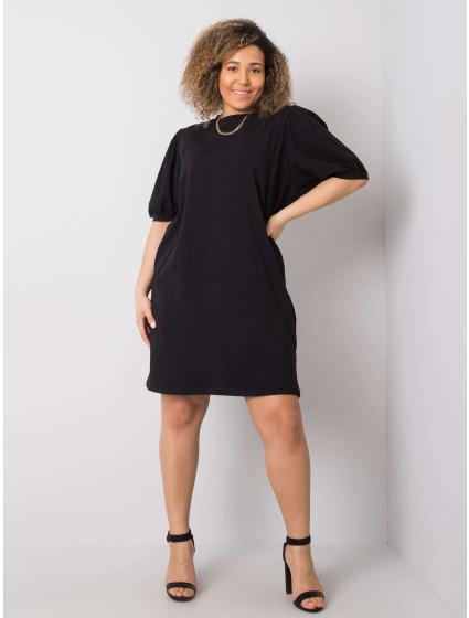 Černé bavlněné šaty velikosti plus