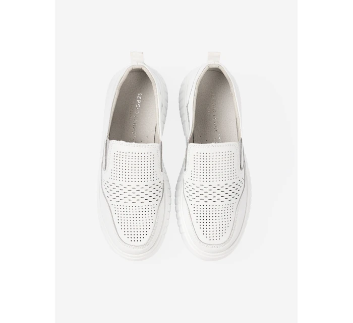 Stylové polobotky bílé dámské platforma Stylové polobotky bílé dámské platforma