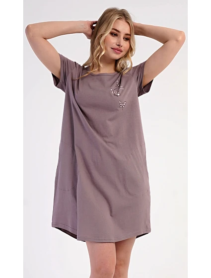 Dámské domácí šaty s krátkým rukávem model 22405196 - Vienetta Dámské domácí šaty s krátkým rukávem model 22405196 - Vienetta