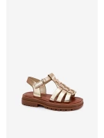 Dívčí sandály s detailem zlaté model 21700992 - Boto Dívčí sandály s detailem zlaté model 21700992 - Boto