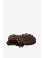 Lehké sportovní slip-on boty dámské textilní Big Star UU274055 Čokoládové