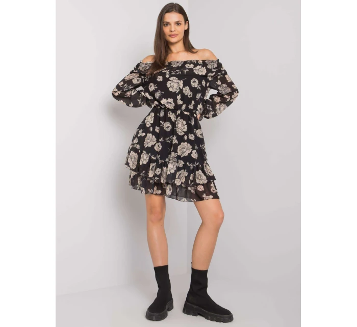 Šaty DHJ SK 15015.56P černá a béžová