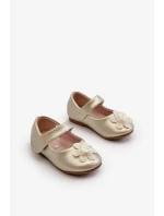 Dětské balerínky se zapínáním na suchý zip a zlatým zdobením serinde Dětské balerínky se zapínáním na suchý zip a zlatým zdobením serinde