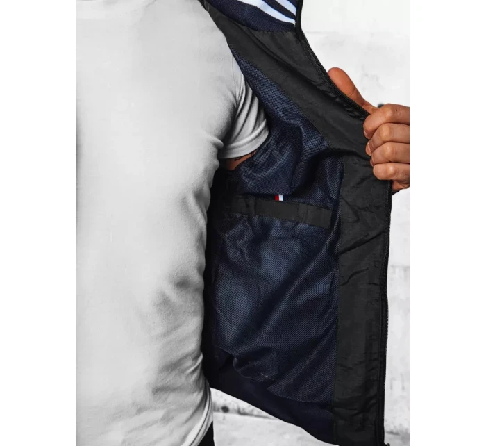 Pánská přechodná bunda s kapucí černá FashionStreet TX4378 Pánská přechodná bunda s kapucí černá FashionStreet TX4378