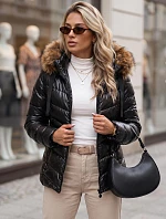 Dámská prošívaná zimní bunda s kapucí MIRIAL černá FashionStreet TY3769