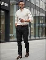 Pánské elegantní kalhoty slim fit černé FashionStreet UX4484 Pánské elegantní kalhoty slim fit černé FashionStreet UX4484