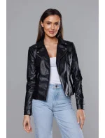 Černá dámská bunda s klopami model 18140992 - J.STYLE
