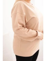 Dámská mikina Plus Size bavlněná basic s kulatým výstřihem model 21723073 - K-Fashion