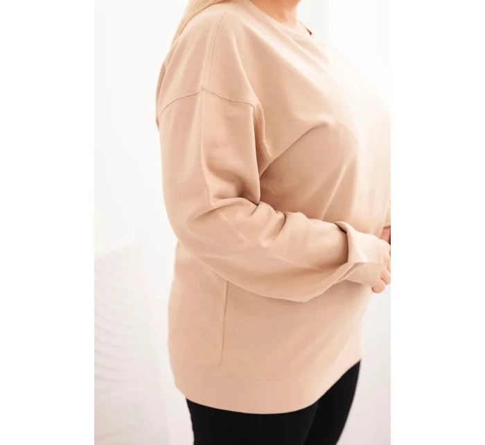 Dámská mikina Plus Size bavlněná basic s kulatým výstřihem model 21723073 - K-Fashion