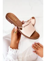 Kožené Nazouváky Lewski Shoes model 21558572 Béžové - Boto