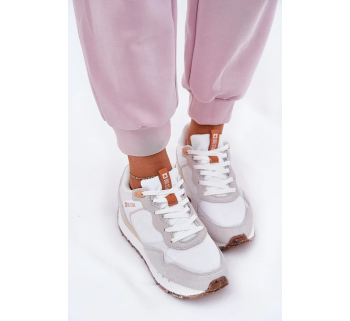 Semišové Lehké Sportovní Boty Pro Ženy Big Star RR274235 HI-POLY SYSTEM Béžové