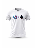 Pánské bavlněné tričko s potiskem - 49+1 - bílé