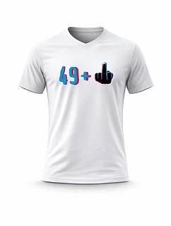 Pánské bavlněné tričko s potiskem - 49+1 - bílé
