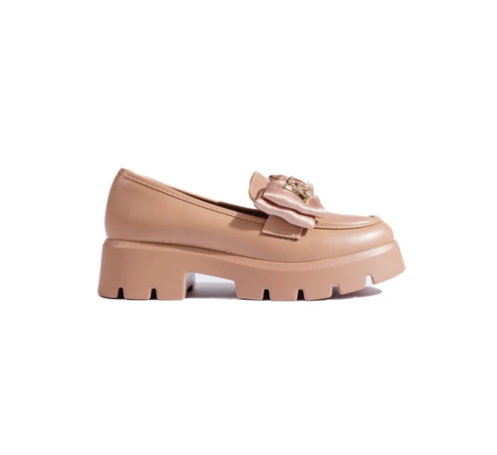 Módní mokasíny hnědé dámské platforma Módní mokasíny hnědé dámské platforma