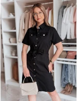 LOVE ME MIDI midi košilové šaty černé model 21988938 - Dstreet LOVE ME MIDI midi košilové šaty černé model 21988938 - Dstreet