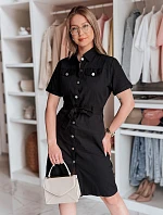 LOVE ME MIDI midi košilové šaty černé FashionStreet EY2596