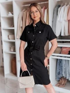 LOVE ME MIDI midi košilové šaty černé model 21988938 - Dstreet