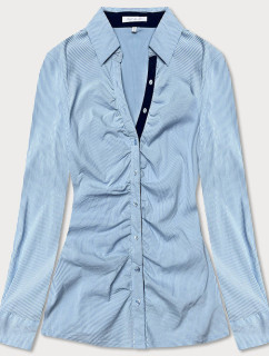 Světle modrá pruhovaná dámská košile model 18485807 - Forget me not FASHION